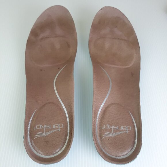 Dansko Lulu Nubuck Leather Ankle Mary Jane Wedge Shoes Taupe 40EU/10US - Picture 12 of 12